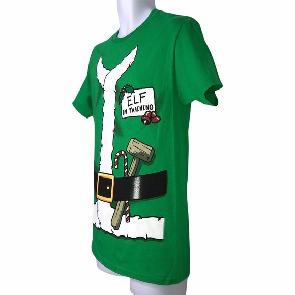 NWT Fruit of the Loom Graphic Elf in Training Christmas Holiday T-Shirt Tee M - Picture 5 of 8
